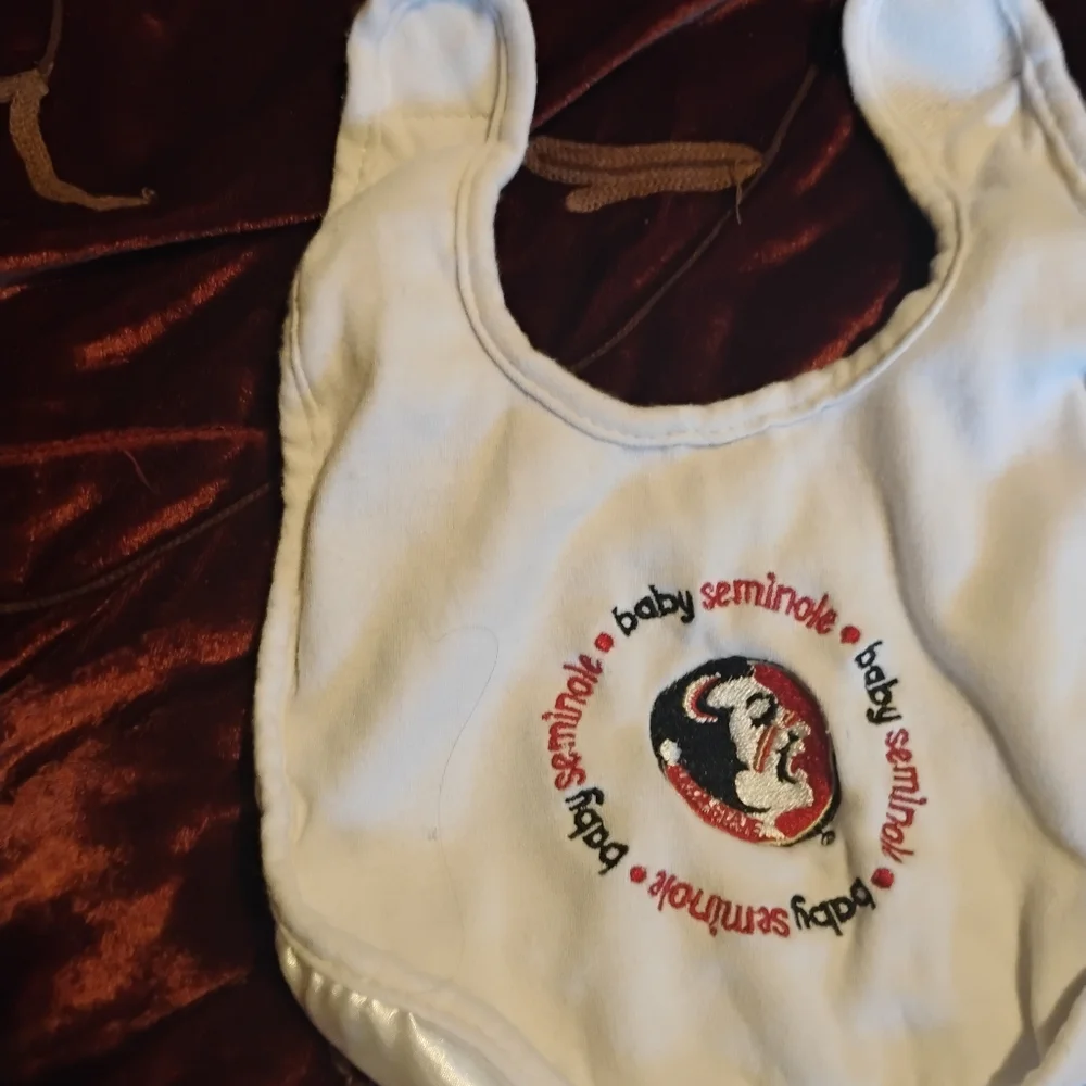 Lot of 2 Florida State FSU Baby Seminoles Bibs By Baby Fanatic